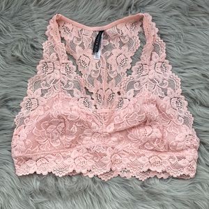 JENNY JEN Lace Racerback Bralette, L